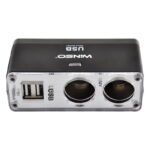 Siqaret alışqan yuvası, qoruyucu ilə, 2in1 (+2USB, 12V+USB 5V)